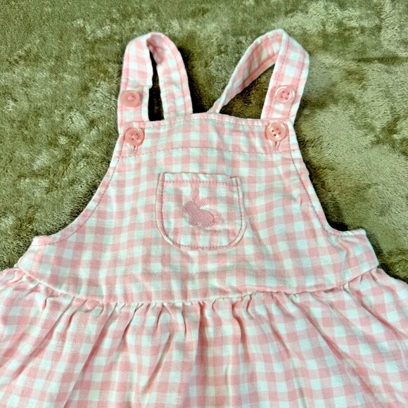 Carter's Just One You Baby Girls Gingham Bunny Overall Skirt Easter Pink 9M - Picture 4 of 11